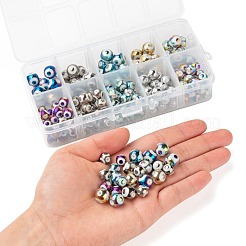 10 цветные гальванические стеклянные бусины EGLA-LS0001-06