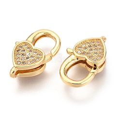 Micro latón allanan circonio cúbico broches pinza de langosta&nbsp;X-ZIRC-O038-26G