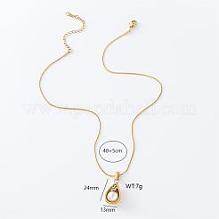 3 шт. ожерелье из нержавеющей стали с жемчугом-слезой и паве для женщин QK3656