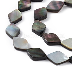 Нити бусин из натуральной черной ракушки для губ SHEL-M018-16