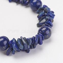 Природных драгоценных камней чип бисер браслеты BJEW-JB02807