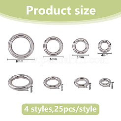 100 шт. 4 стиля соединительных колец из нержавеющей стали 304 STAS-DC0017-19
