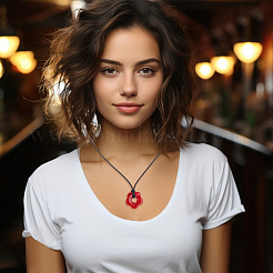 8шт. 8-х цветный акриловый цветок подвеска ожерелье комплект NJEW-AN0001-50