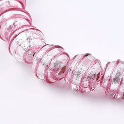 Ручная серебряная фольга стеклянные бусины Lampwork&nbsp;LS-FOIL-G027-01D