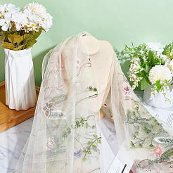 Кружевная ткань из полиэстера с цветочным узором и вышивкой DIY-WH0304-946