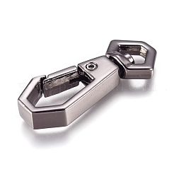 合金回転式ナスカン  スイベルスナップフック  ガンメタ色  34.5x14x5.5mm  穴：4.5x7.5mm&nbsp;PALLOY-WH0070-20B