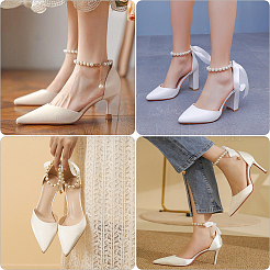 2 Satz 2 Stile Schnürsenkelbänder aus Kunststoff mit Kunstperlen&nbsp;FIND-GF0007-06B