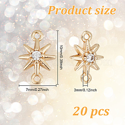 20 шт. латунные подвески-коннекторы с прозрачным кубическим цирконием&nbsp;KK-GO0001-67
