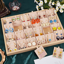 1 комплект из 24-х деревянных органайзеров для ожерелий с бархатом NDIS-SP0001-02