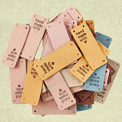 60 Stück 6 Farben Mikrofaser-Lederetiketten&nbsp;DIY-CL0002-10