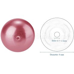 パール調ガラスパールラウンドビーズ  染め  暗赤色  8mm  穴：0.7~1.1mm  約200個/箱&nbsp;HY-PH0001-8mm-038