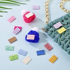 65 шт. 13-х цветная прямоугольная этикетка для одежды из замши ручной работы AJEW-TA0002-15