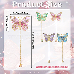 4 шт. 4-х цветные латунные закладки&nbsp;AJEW-CP0006-64