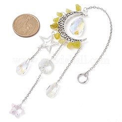 Ornements suspendus en alliage lune et étoile&nbsp;HJEW-TA00096-01