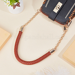 Poignées de sac tressées en cuir pu&nbsp;DIY-WH0366-84KCG