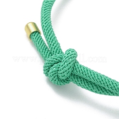 Fabrication de bracelets coulissants en cordon Milan rond en nylon ajustable&nbsp;FB-H001-01G-11