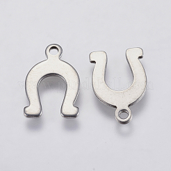 変色しにくい201ステンレススチールチャーム  omシンボル  ステンレス鋼色  14x9x0.8mm  穴：1mm&nbsp;STAS-F139-026P