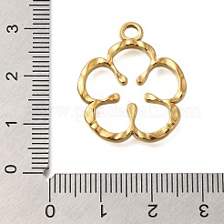 PVD真空メッキ201ステンレススチールペンダント  花のチャーム  18KGP本金メッキ  25x22x3mm  穴：2.5mm&nbsp;STAS-C111-14G