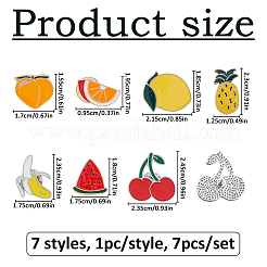 7 stücke 7 arten obst thema legierung emaille anstecknadeln für rucksack kleidung&nbsp;JEWB-FH0002-86