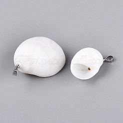 Pendentifs en laiton et coquillage spiralé naturel&nbsp;SHEL-Q029-12P