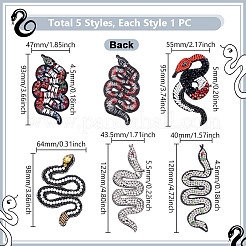 5 Stück 5 Stile Stoff- & Strass- & Eisen-Handarbeitsapplikationen&nbsp;PATC-GA0001-64