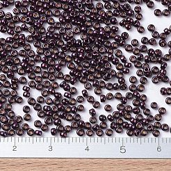 MIYUKIラウンドロカイユビーズ  日本製シードビーズ  11/0  （rr460)メタリックダークラズベリー  2x1.3mm  穴：0.8mm  約5500個/50g&nbsp;SEED-X0054-RR0460