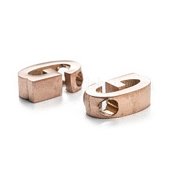 イオンプレーティング（IP）304ステンレススチールチャーム  アルファベット  ローズゴールド  文字.g  8.5x5x3mm  穴：1.8mm&nbsp;STAS-K216-41G-RG