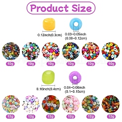 60 г 6 вида круглых стеклянных бусин&nbsp;SEED-YW0002-67