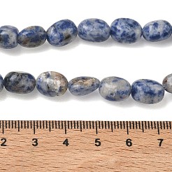 Natürliche blaue Fleck Jaspis Perlen Stränge&nbsp;G-C286-A01