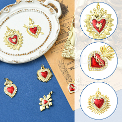 6 шт. 6 стиля латунные подвески с микропаве и кубическим цирконием&nbsp;KK-SC0006-92