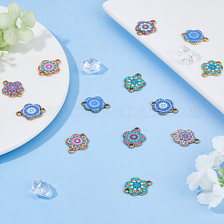 32 шт. 8-цветные эмалевые соединительные подвески из сплава&nbsp;ENAM-DC0002-08