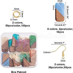 Наборы для изготовления прямоугольных сережек своими руками&nbsp;DIY-OC0006-08