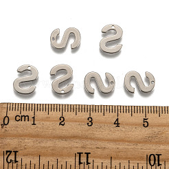 変色しない304ステンレススチールの文字チャーム  文字.s  11.5x8.5x0.8mm  穴：1mm&nbsp;X-STAS-O072-S