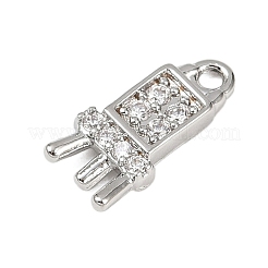 Латунные микропаве прозрачные подвески с фианитом&nbsp;LS-KK-L238-15P