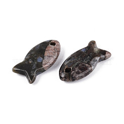 天然藍閃石ペンダント  魚のチャーム  23.5~24.5x12x5~6mm  穴：2mm&nbsp;G-N342-106B