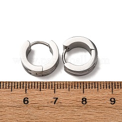 304ステンレススチールフープピアス  316ステンレス鋼と白いシェル  プラチナ  13x5mm&nbsp;EJEW-D331-14P