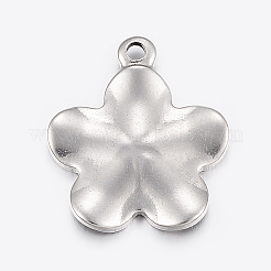 変色しにくい304ステンレススチールペンダント  花  ステンレス鋼色  23x20x2mm  穴：2mm&nbsp;STAS-E421-094P