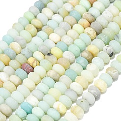 Brins de perles d'amazonite de fleurs naturelles&nbsp;G-P575-A10-8x5mm-01