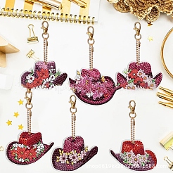 Kit de peinture diamant avec pendentif de décoration de chapeau de fleur&nbsp;PW-WG43605-01