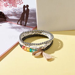 Набор браслетов из бисера из полимерной глины&nbsp;BJEW-JB07395