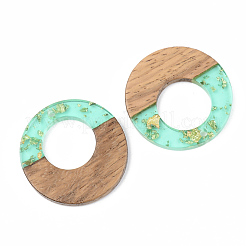 Pendentifs en résine transparente et bois de noyer&nbsp;RESI-S389-036A-B02