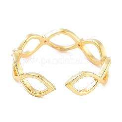 Кольца-манжеты для женщин с покрытием из латуни с микропаве из кубического циркония RJEW-Z059-21G