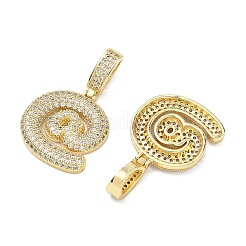 Pendentifs avec zircon cubiques à micro-pavés en laiton&nbsp;KK-P345-17G-03