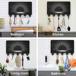 Настенные вешалки из дерева и железа HJEW-WH0055-228