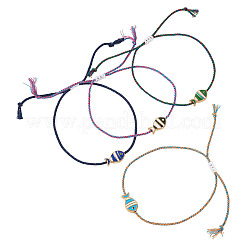 4 Stück verstellbares Armband mit Fischanhänger aus Emaille in 4 Farben&nbsp;BJEW-TA0001-30