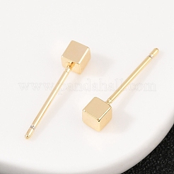 Латунные серьги-гвоздики для женщин EJEW-G441-05A-G