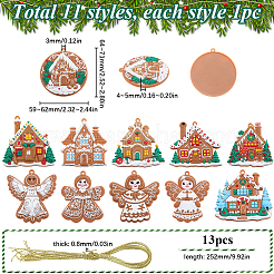 1 комплект рождественских пластиковых подвесок DIY-SC0026-46B