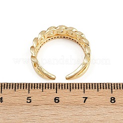 Латунные микро проложить манжеты кольца кубического циркония RJEW-D326-07G