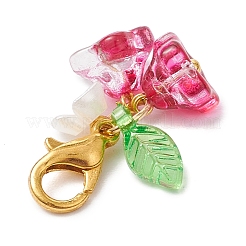 14шт стеклянный цветок лист подвеска украшение HJEW-JM02786