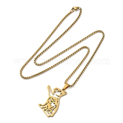 201 ожерелье с кулоном в виде контура собаки из нержавеющей стали NJEW-P327-06G